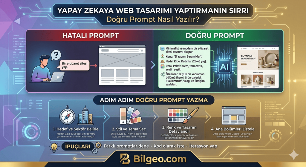 Yapay Zekaya Web Tasarımı Yaptırmanın Sırrı: Doğru Prompt Nasıl Yazılır?