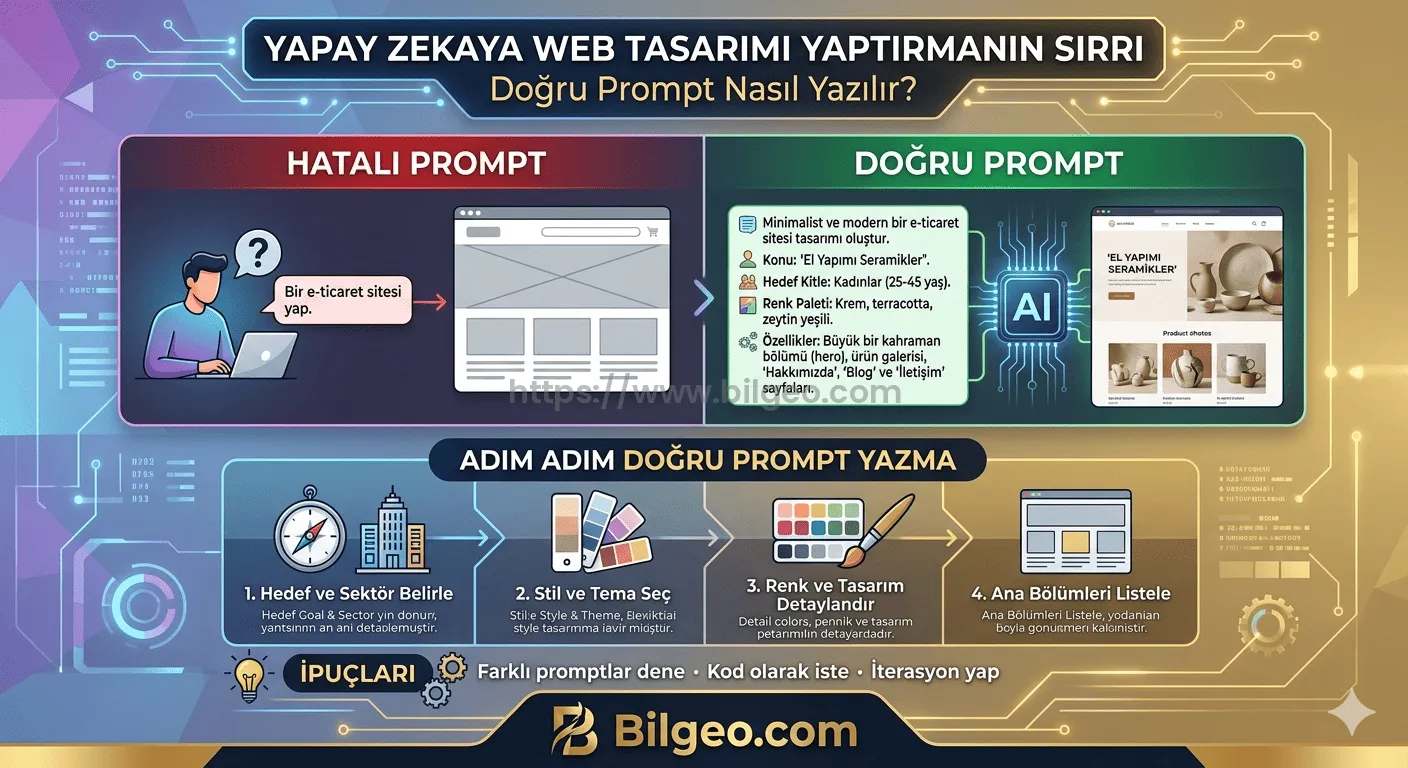 Yapay Zekaya Web Tasarımı Yaptırmanın Sırrı: Doğru Prompt Nasıl Yazılır?